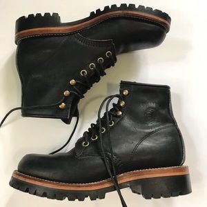 Chippewa Black Lug Sole Boots 